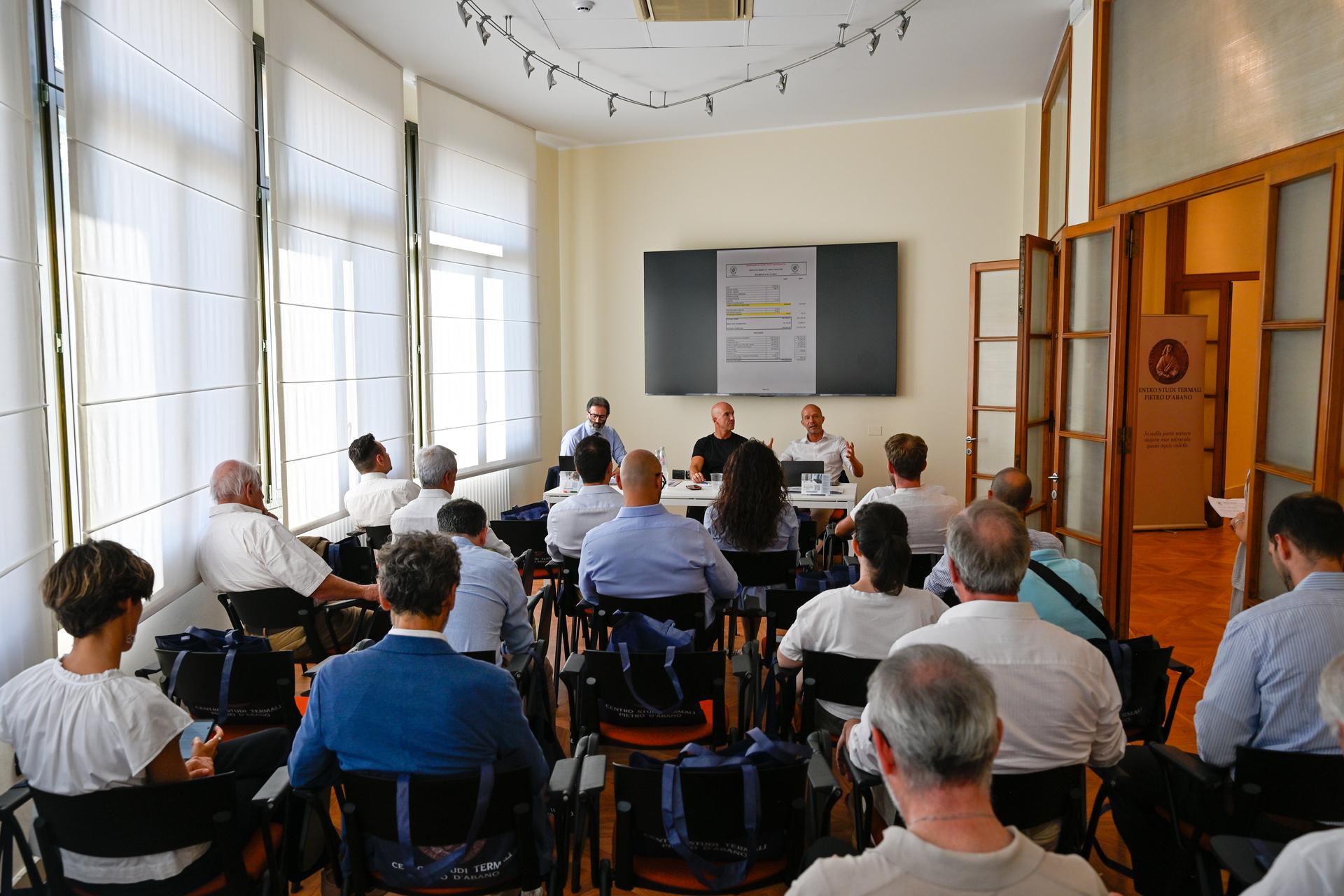 Assemblea degli albergatori di Federalberghi Terme Abano Montegrotto nella nuova Casa del Termalismo ad Abano Terme.
