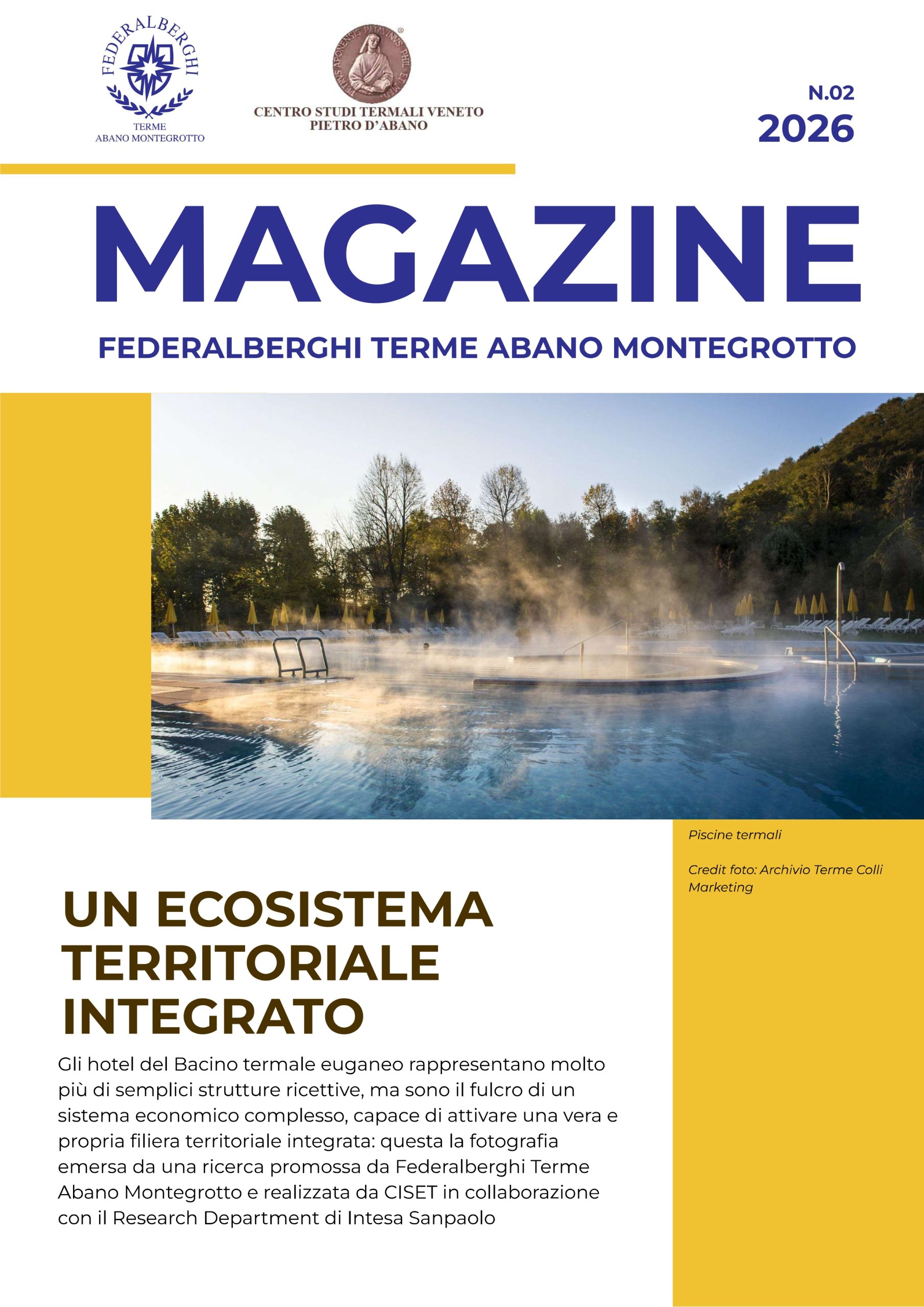 Copertina del Magazine di Federalberghi Terme Abano Montegrotto n. 02/2026 con immagine delle piscine termali.